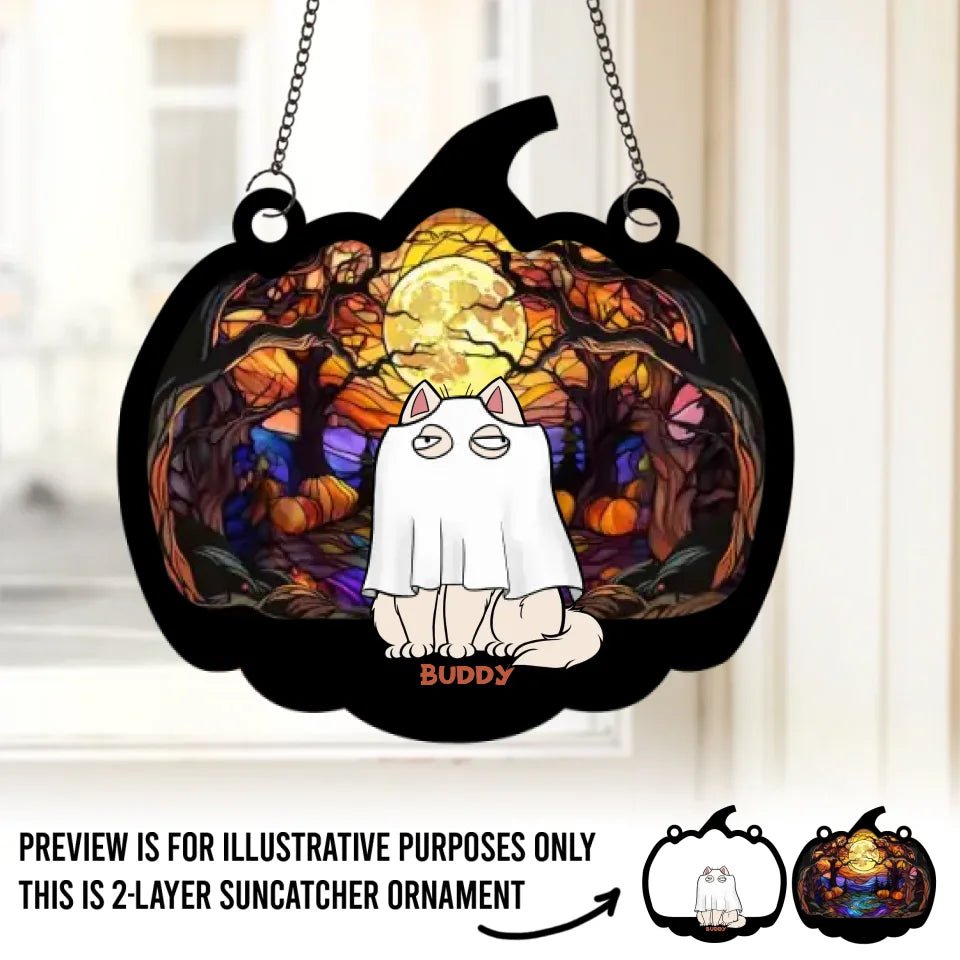 This Halloween, My Cat And I Are The Purr - Fect Pair! - Dog & Cat Personalized Window Hanging Suncatcher Ornament - Halloween Gift For Pet Owners, Pet Lovers 667987 - DiyGiftly
