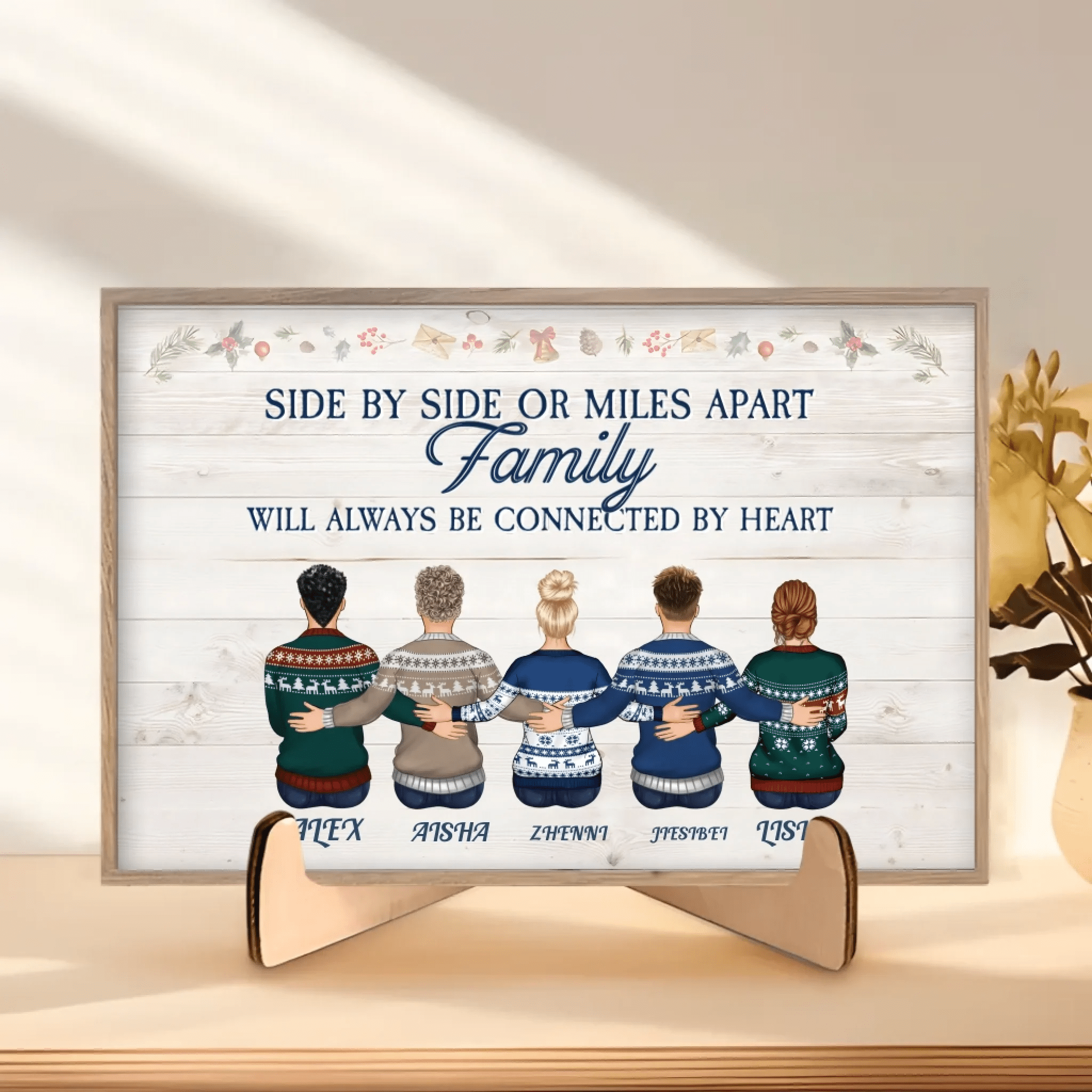 This Is Us A Little Bit Crazy, A Whole Lot Of Love - Personalized Custom Wooden Plaquet - Family Hugging 713186 - DiyGiftly