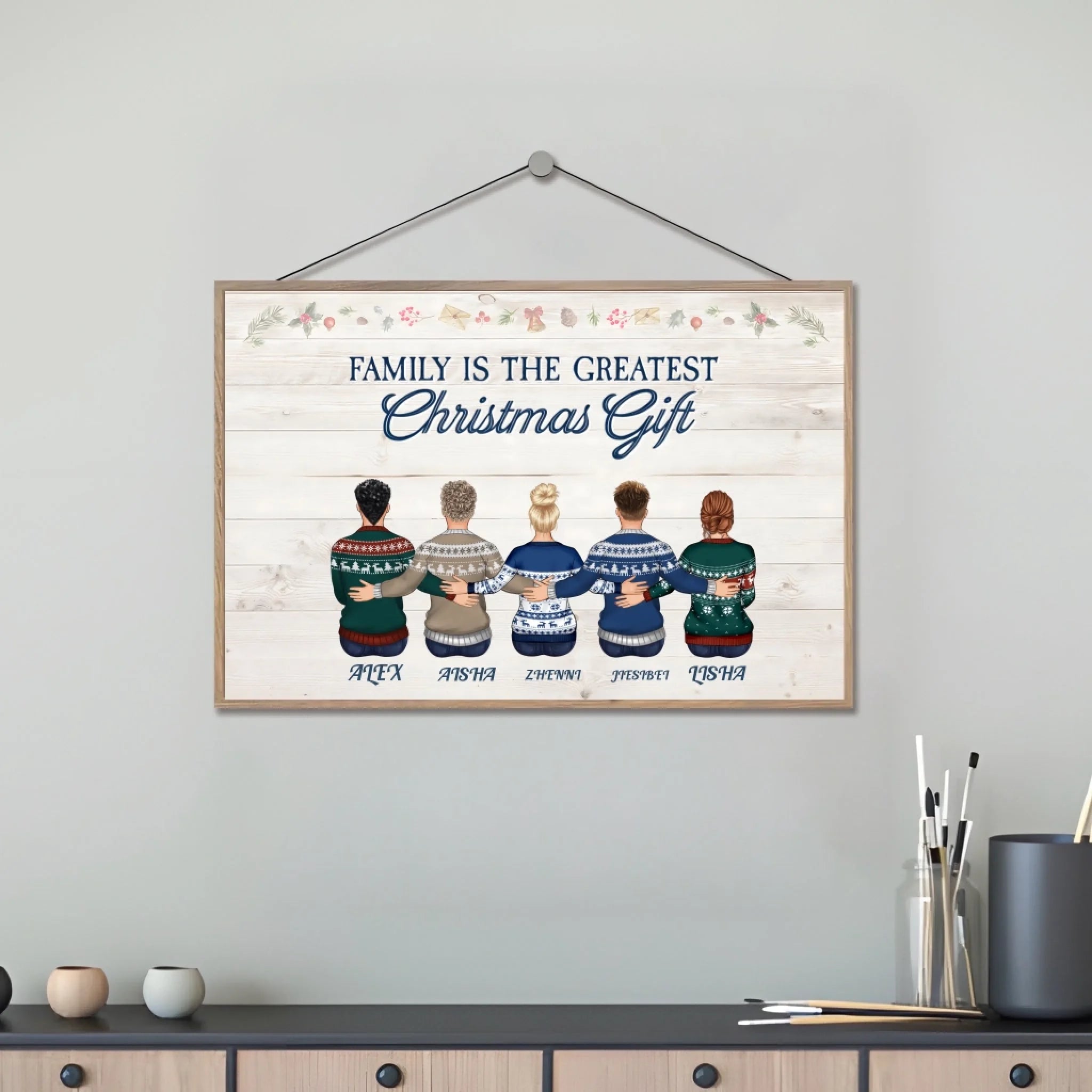 This Is Us A Little Bit Crazy, A Whole Lot Of Love - Personalized Custom Wooden Plaquet - Family Hugging 713186 - DiyGiftly