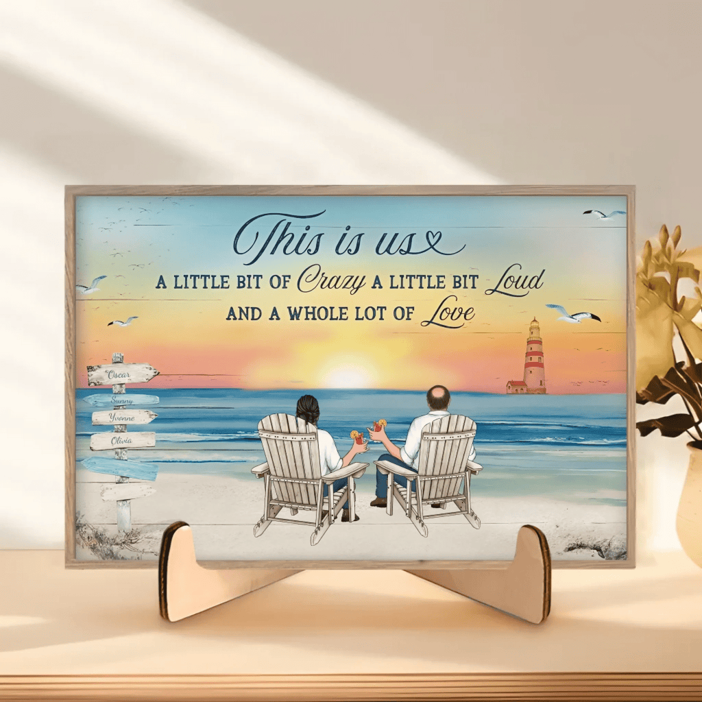This Is Us A Little Bit Of Crazy Whole Lot Of Love - Personalized Wooden Plaque 711319 - DiyGiftly