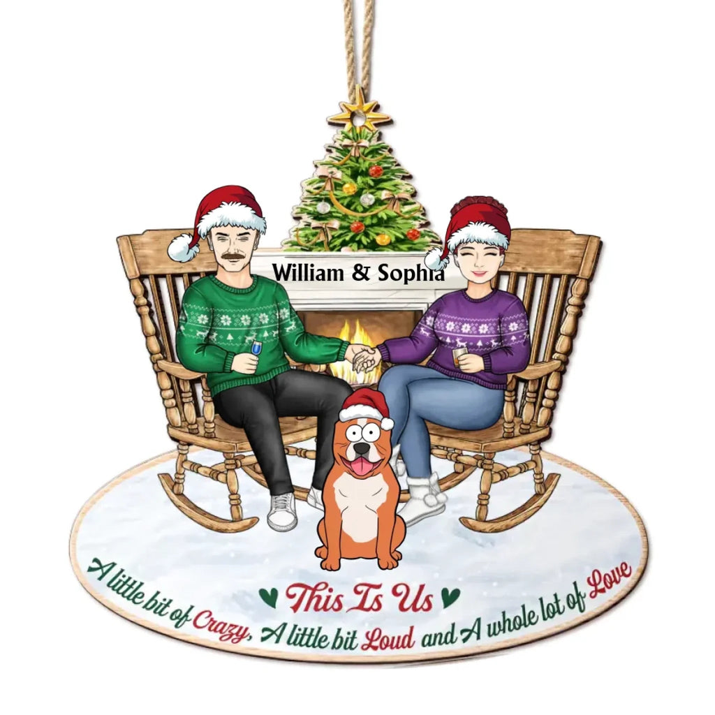 This Is Us Couple And Dogs Cats - Christmas Gift For Pet Lovers And Family - Personalized Wooden Cutout Ornament 723038 - DiyGiftly