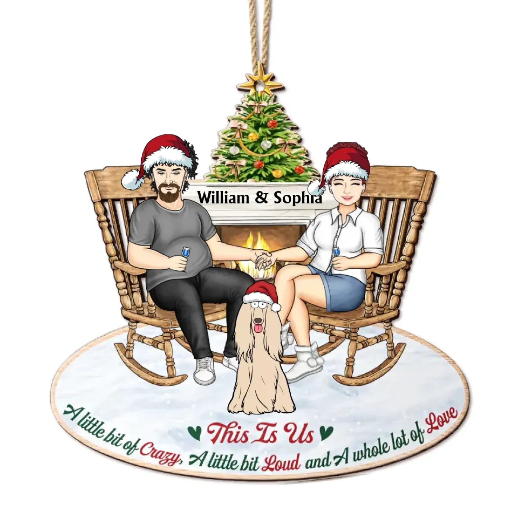 This Is Us Couple And Dogs Cats - Christmas Gift For Pet Lovers And Family - Personalized Wooden Cutout Ornament 723038 - DiyGiftly