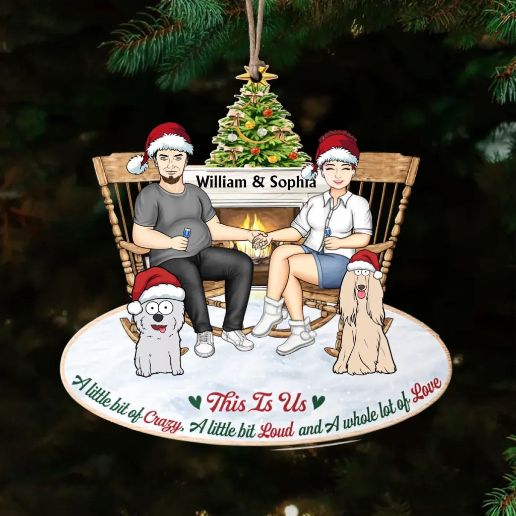 This Is Us Couple And Dogs Cats - Christmas Gift For Pet Lovers And Family - Personalized Wooden Cutout Ornament 723038 - DiyGiftly