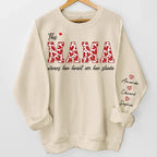 This Mama Wears Her Heart On Her Sleeve - Family Personalized Custom Unisex Sweatshirt With Design On Sleeve - Birthday Gift For Mom, Grandma 686255 - DiyGiftly