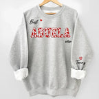 This Mama Wears Her Heart On Her Sleeve - Family Personalized Custom Unisex Sweatshirt With Design On Sleeve - Birthday Gift For Mom, Grandma 686255 - DiyGiftly