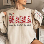 This Mama Wears Her Heart On Her Sleeve - Family Personalized Custom Unisex Sweatshirt With Design On Sleeve - Birthday Gift For Mom, Grandma 686255 - DiyGiftly