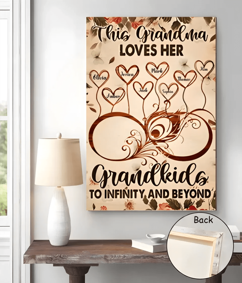 this nana loves her grandkids custom name design poster grandparents day gift