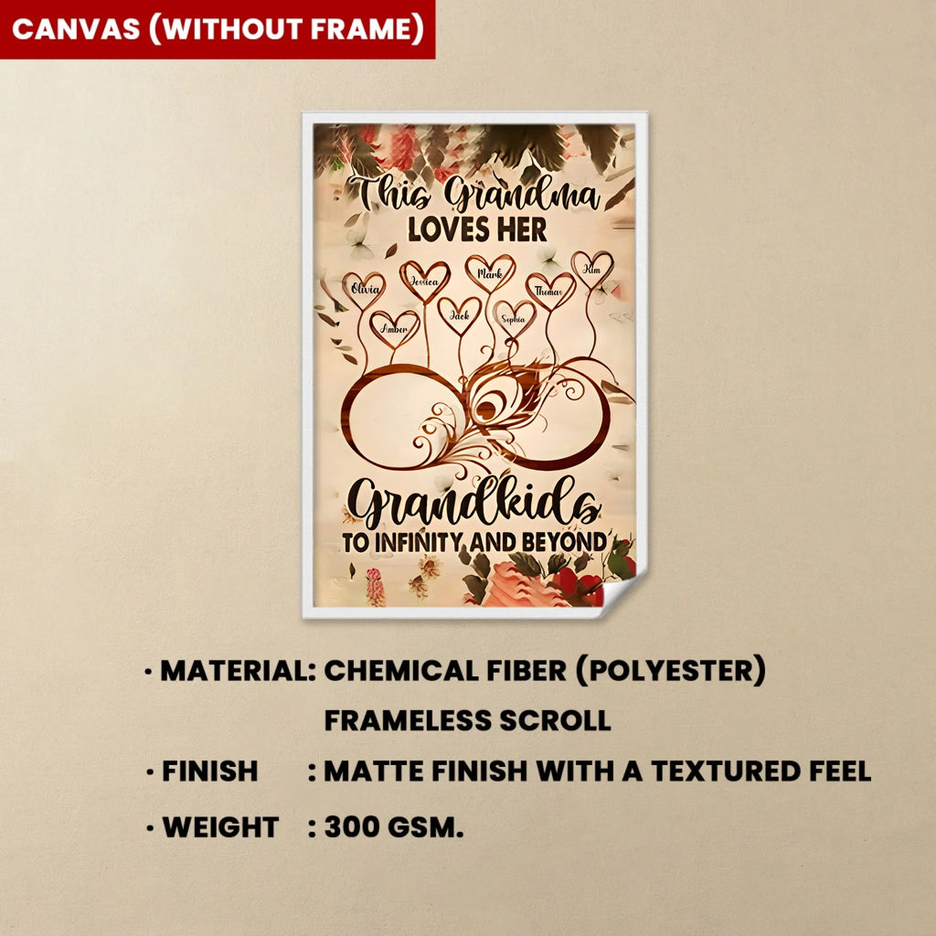 this nana loves her grandkids poster personalized names grandparents day gift