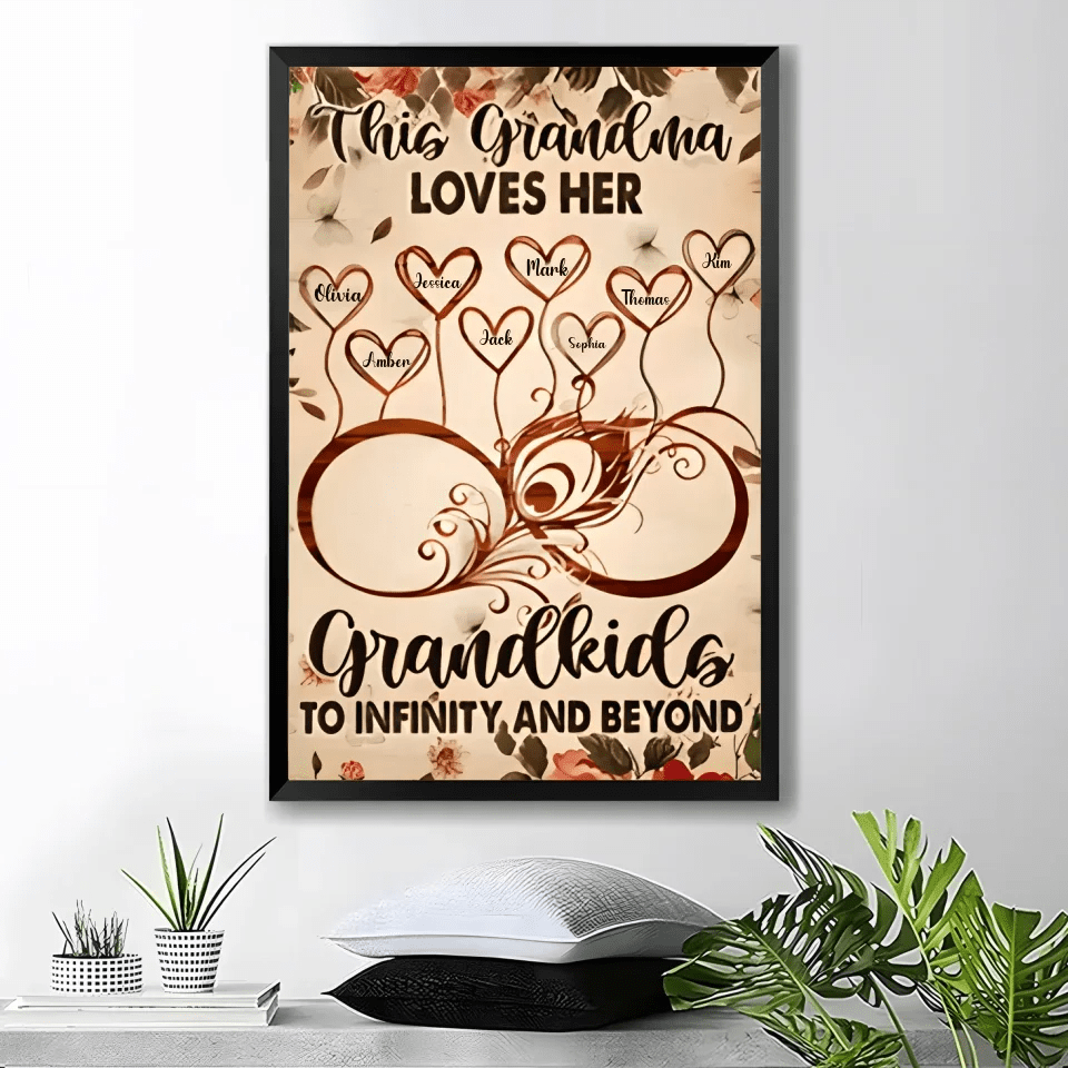 this nana loves her grandkids poster personalized names custom name design grandparents day gift