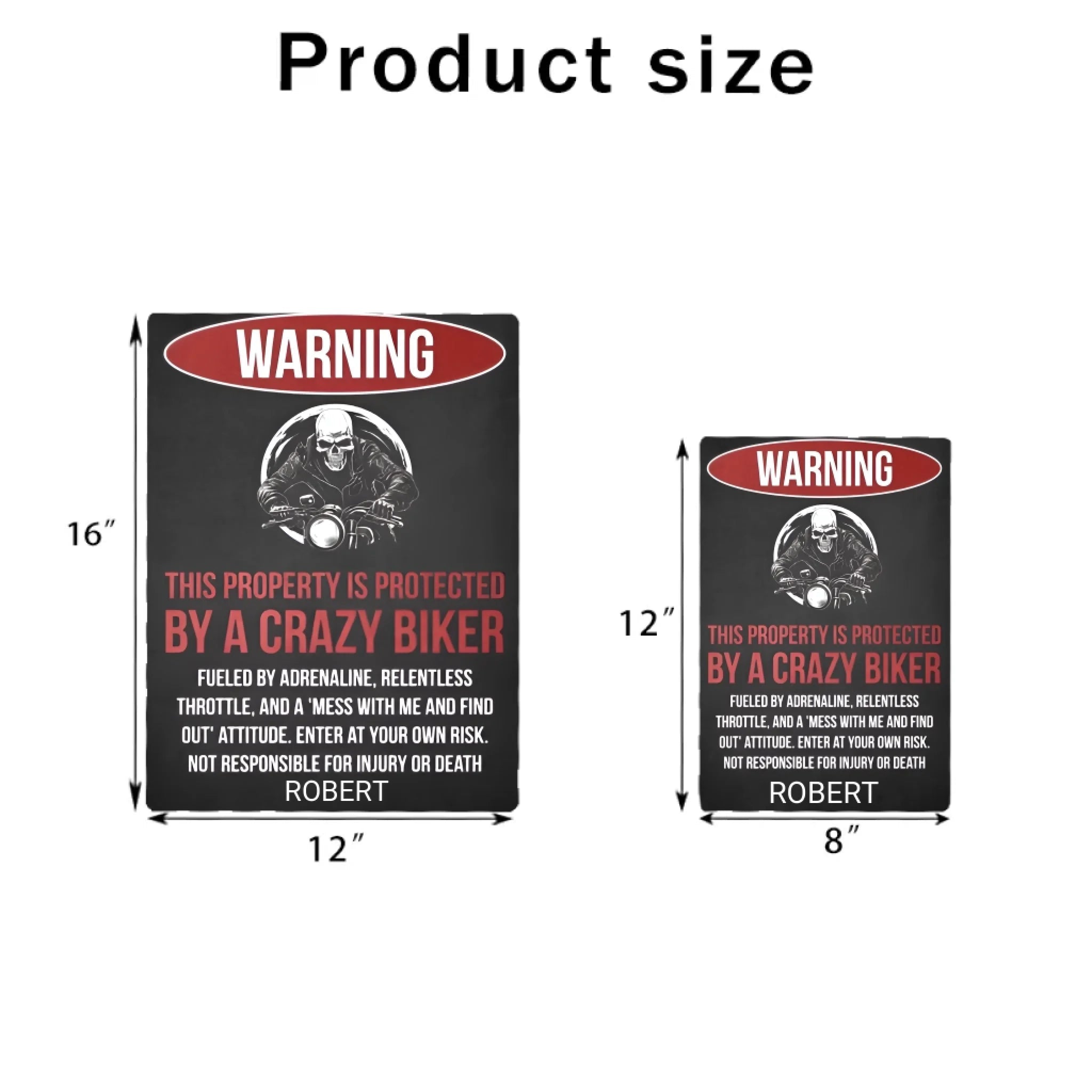 This Property Is Protected By A Crazy Biker - Gift for a Biker - Personalized Custom Metal Sign 736964 - 736958 - DiyGiftly