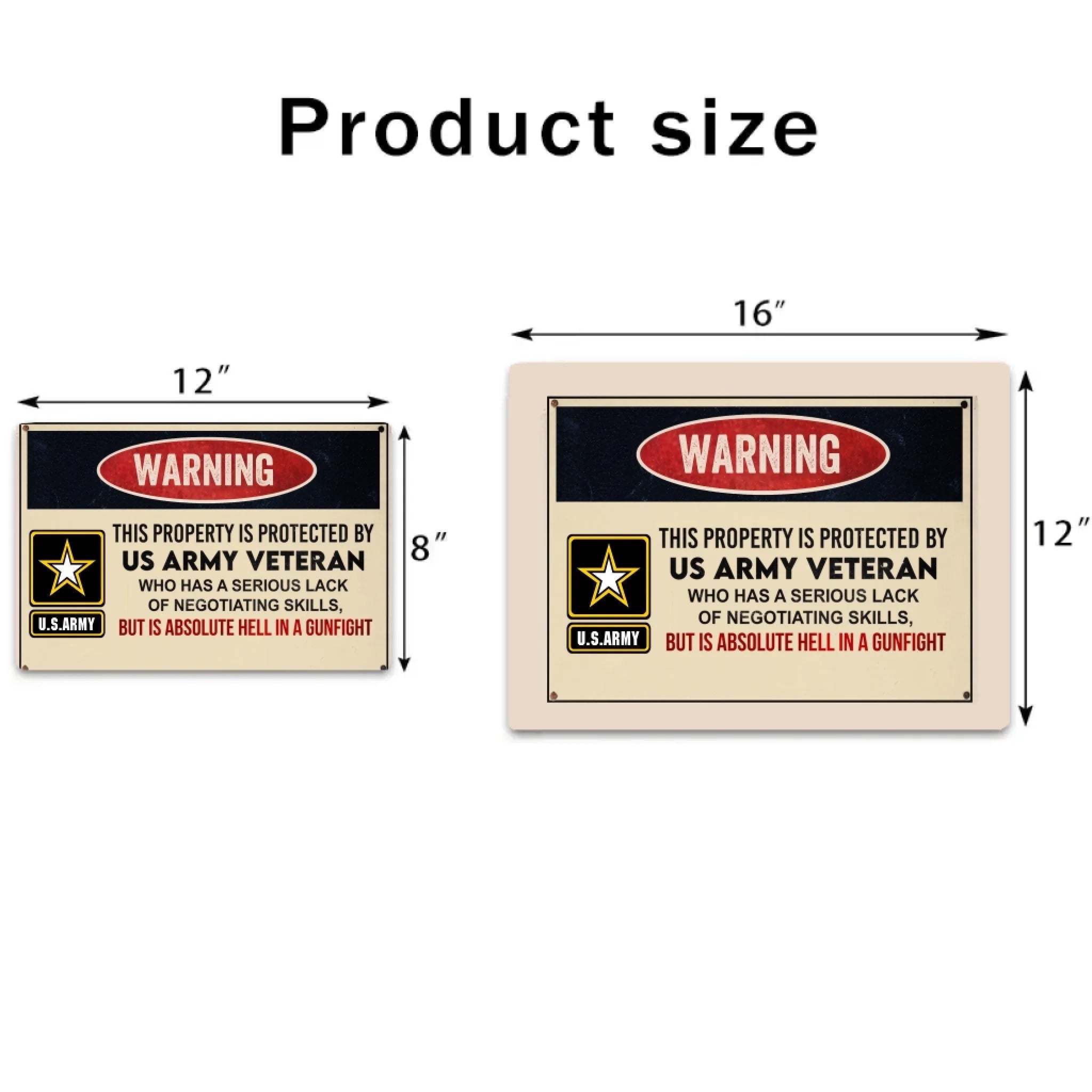 This property is protected by a Veteran - Gift for a Veteran - Personalised Custom Metal Sign 736921 - 737228 - DiyGiftly