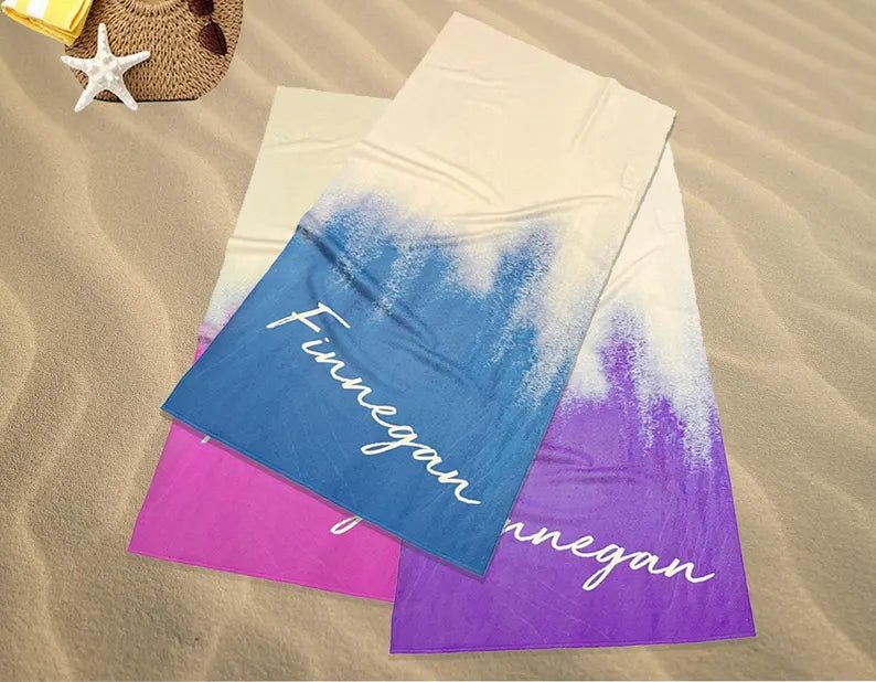 Tie Dye Design Personalized Beach Towel – Custom Name Summer Towel for Adults or Kids, Soft and Absorbent Pool, Beach, or Travel Accessory, Unique Gift for Vacation, Birthday, or Swimmer 71127808 - DiyGiftly