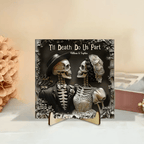 Til Death Do Us Part - Personalized Couple Square Shaped Stone With Stand - Anniversary Gift For Husband,Wife 746864 - DiyGiftly
