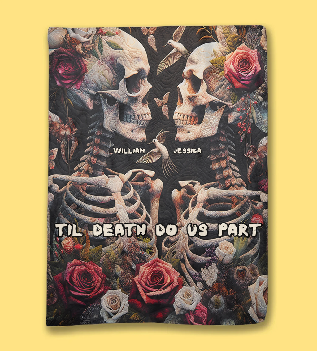 Til Death Do Us Part - Personalized Skull Blanket 749014 - DiyGiftly