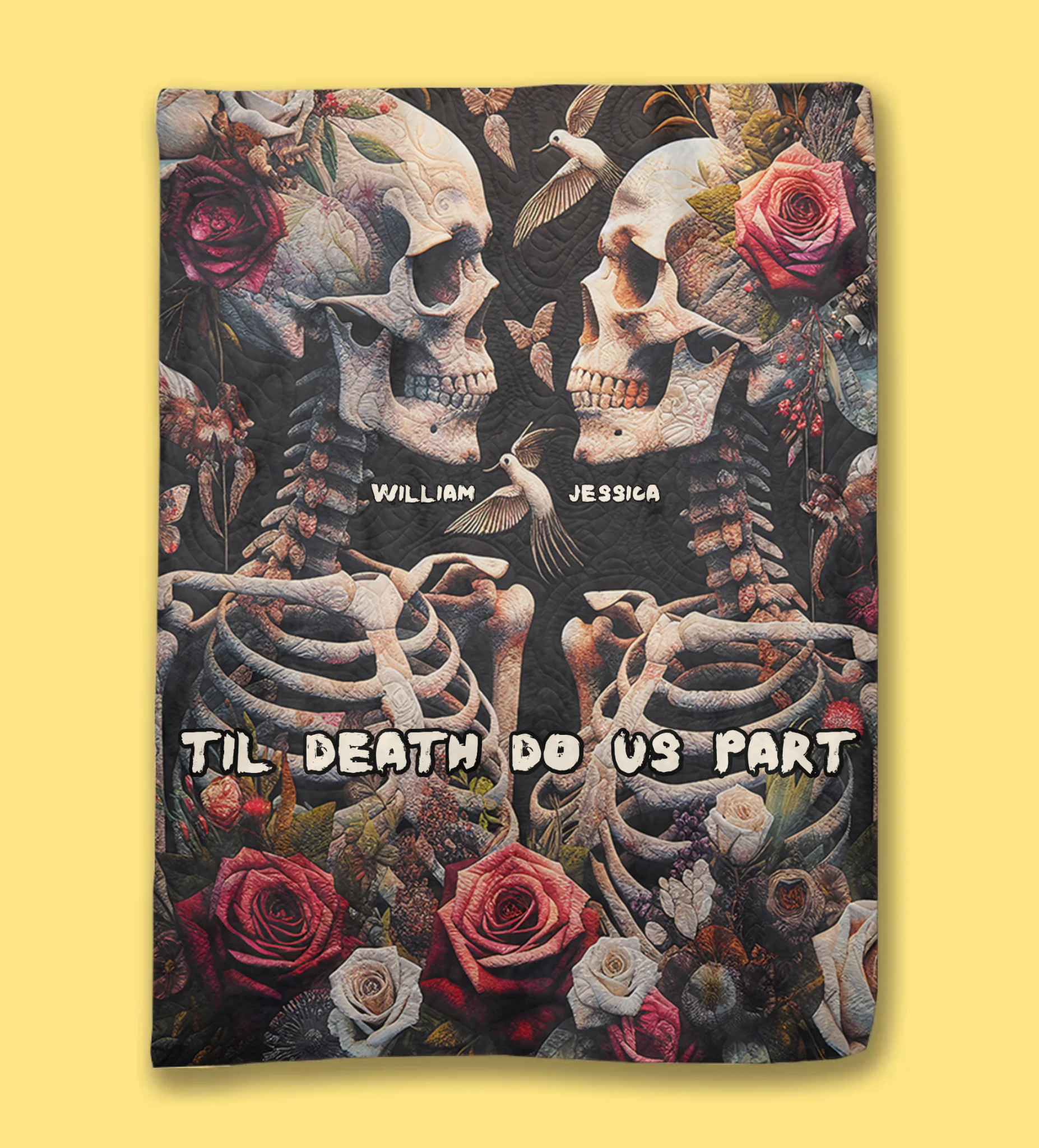 Til Death Do Us Part - Personalized Skull Blanket 749014 - DiyGiftly