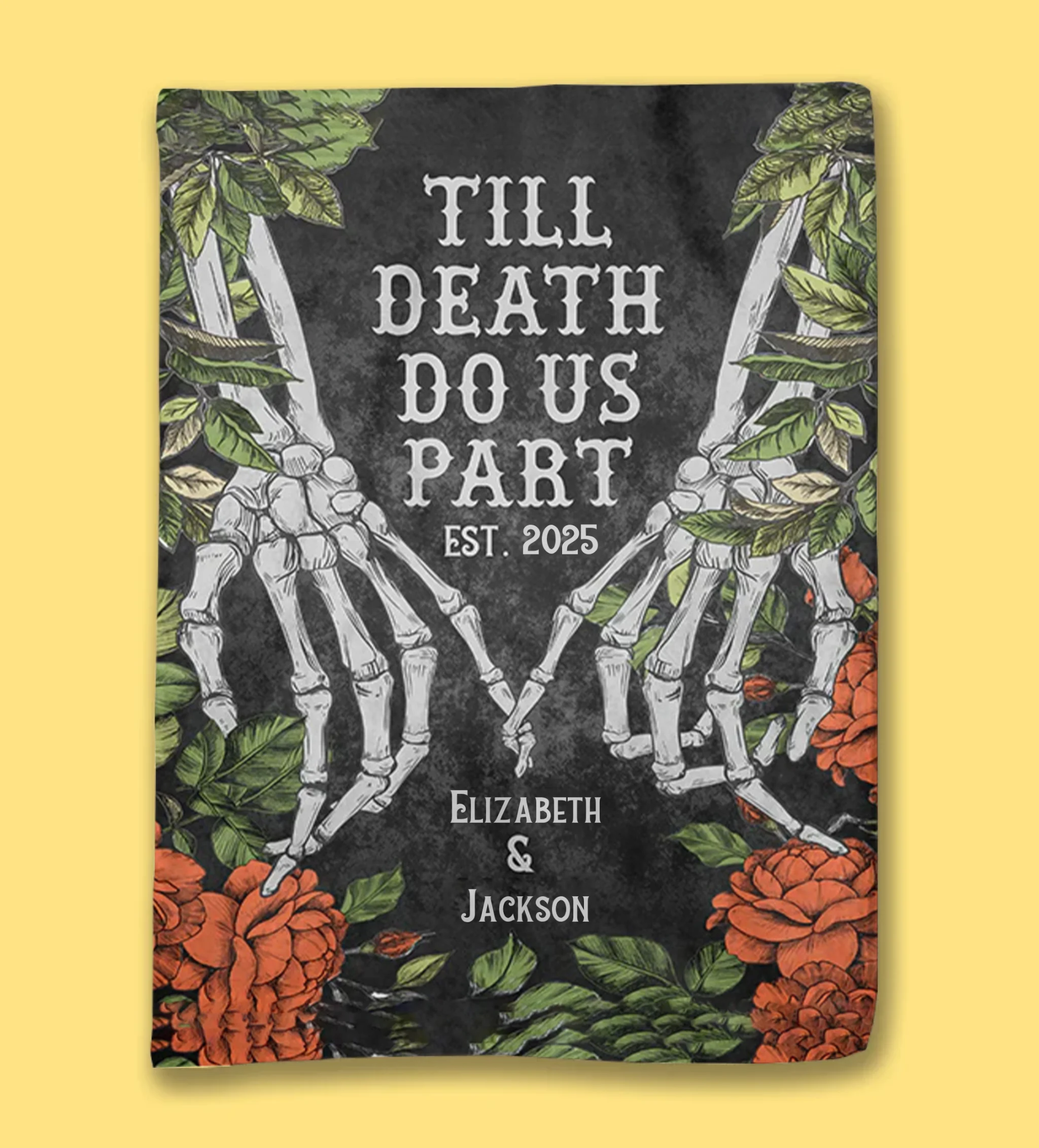 Till Death Do Us Apart - Personalized Skull Blanket 748964 - DiyGiftly