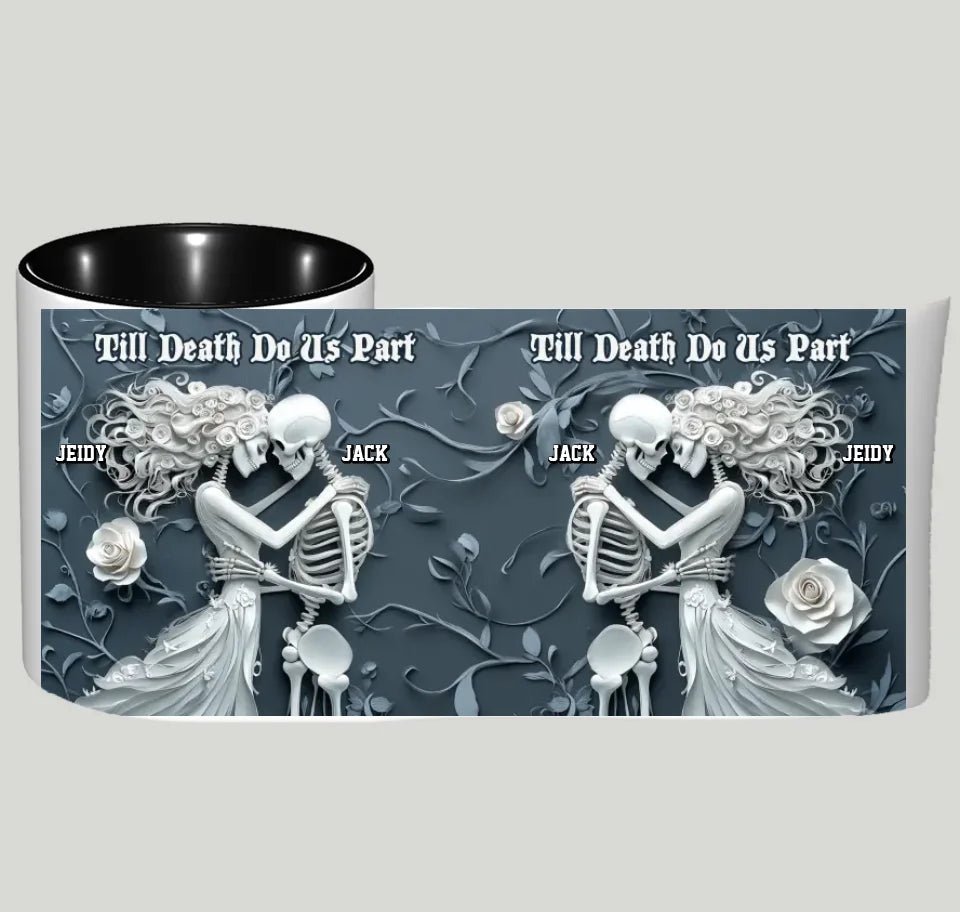Till Death Do Us Part - Personalized Skull Accent Mug 748474 - DiyGiftly