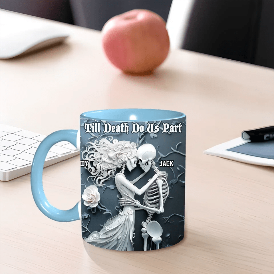 Till Death Do Us Part - Personalized Skull Accent Mug 748474 - DiyGiftly