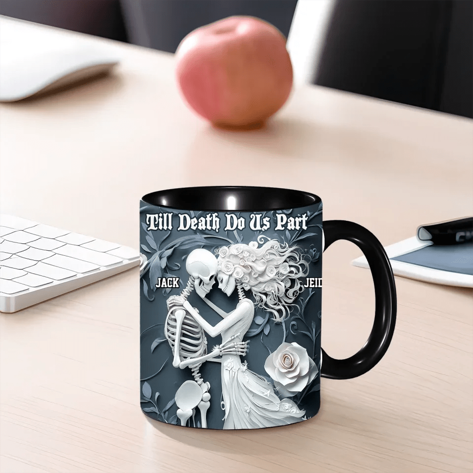 Till Death Do Us Part - Personalized Skull Accent Mug 748474 - DiyGiftly