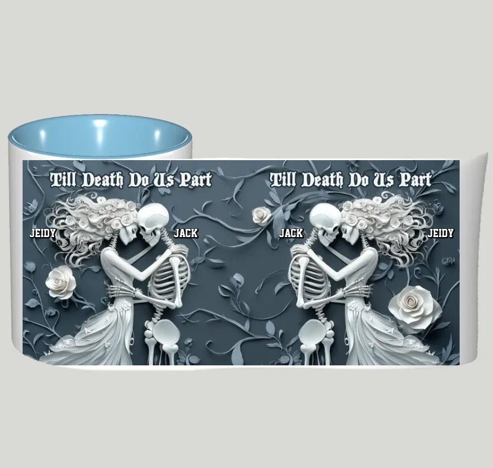 Till Death Do Us Part - Personalized Skull Accent Mug 748474 - DiyGiftly