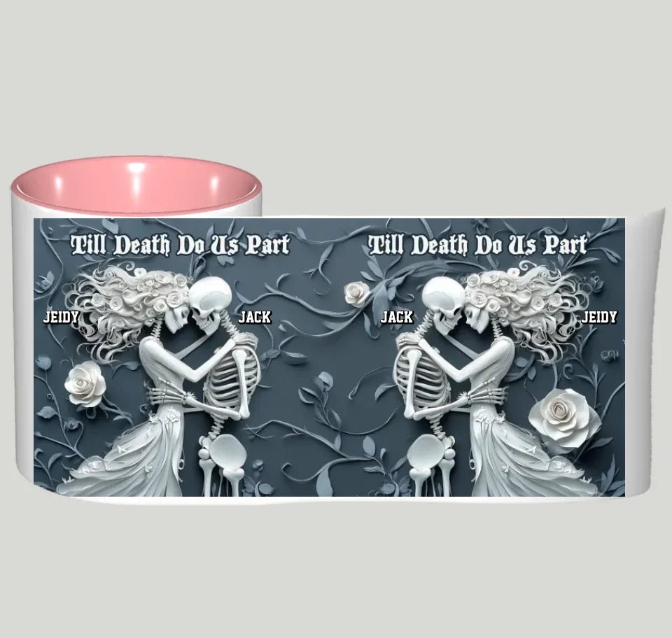 Till Death Do Us Part - Personalized Skull Accent Mug 748474 - DiyGiftly