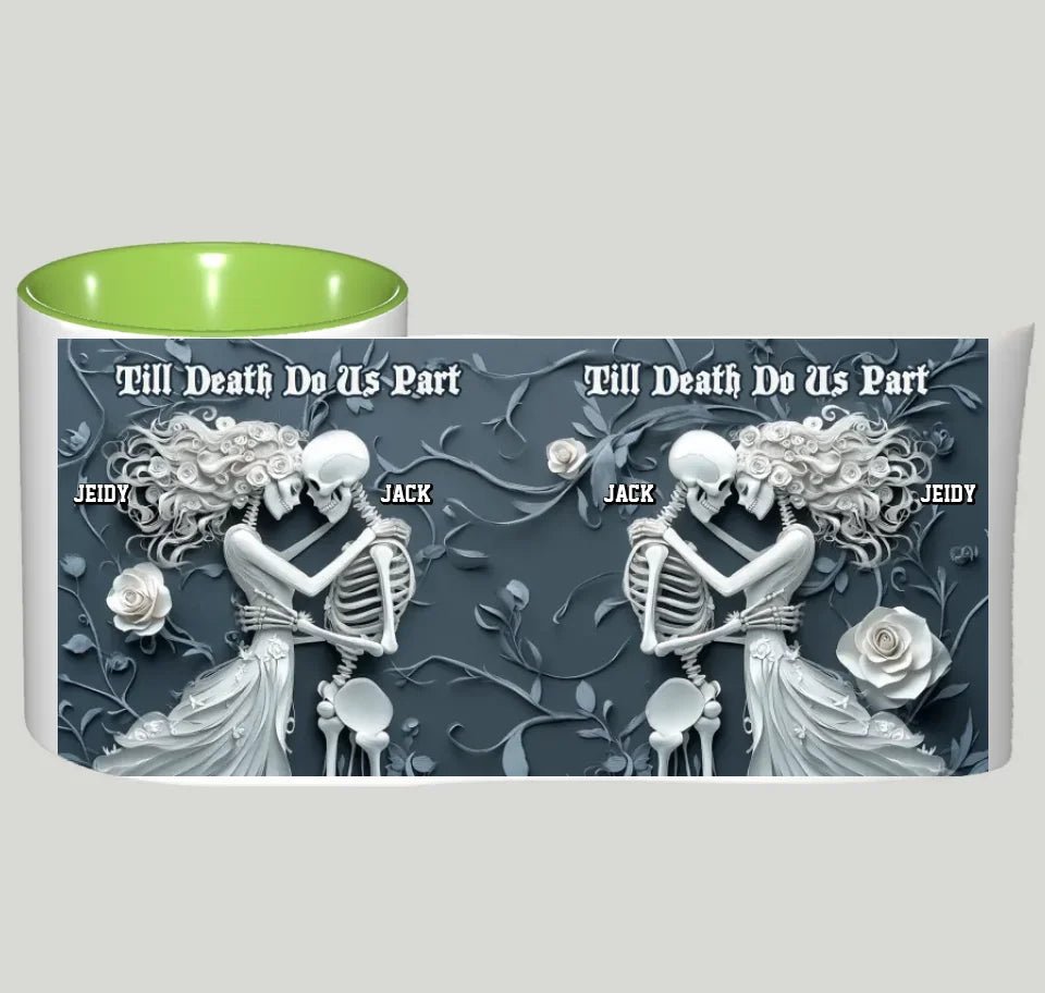 Till Death Do Us Part - Personalized Skull Accent Mug 748474 - DiyGiftly