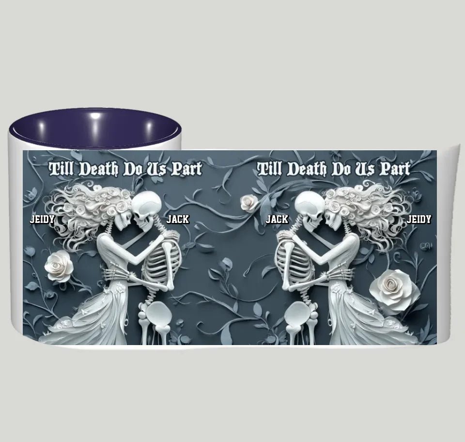 Till Death Do Us Part - Personalized Skull Accent Mug 748474 - DiyGiftly