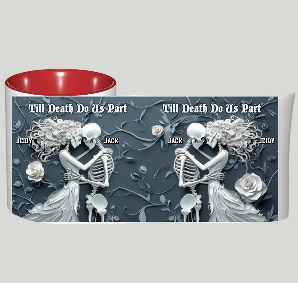 Till Death Do Us Part - Personalized Skull Accent Mug 748474 - DiyGiftly