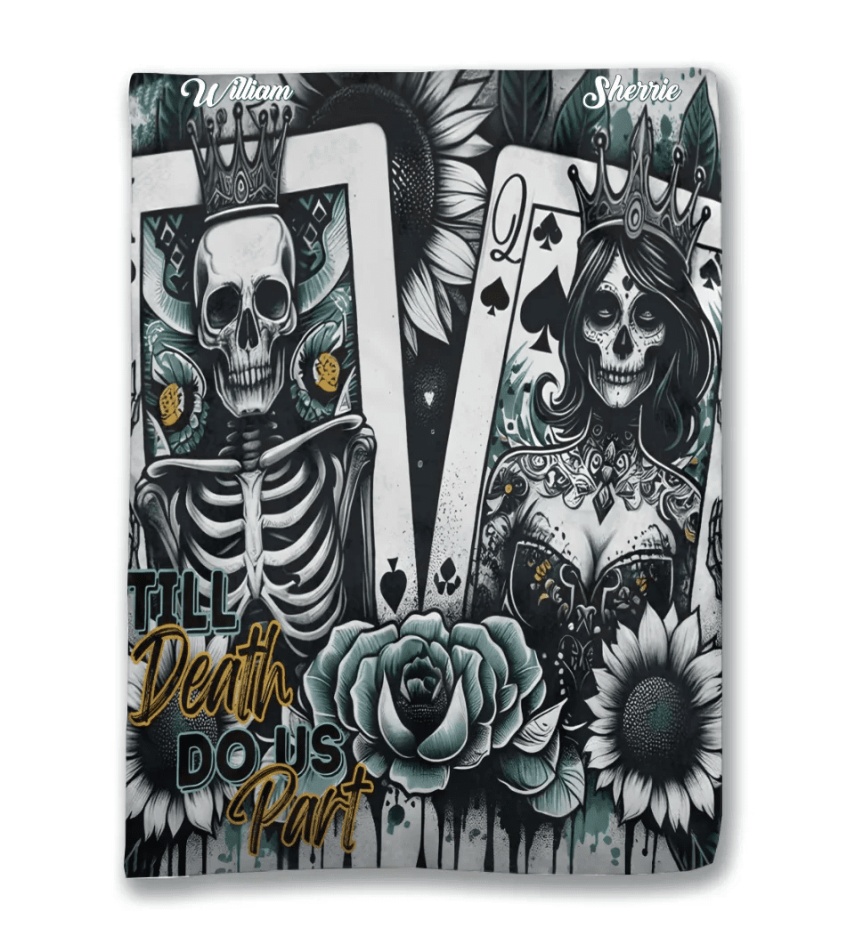 Till Death Do Us Part - Personalized Skull Bedding Set 748423 - DiyGiftly