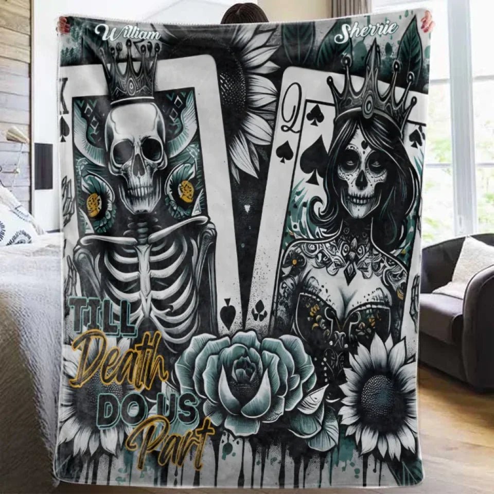 Till Death Do Us Part - Personalized Skull Bedding Set 748423 - DiyGiftly