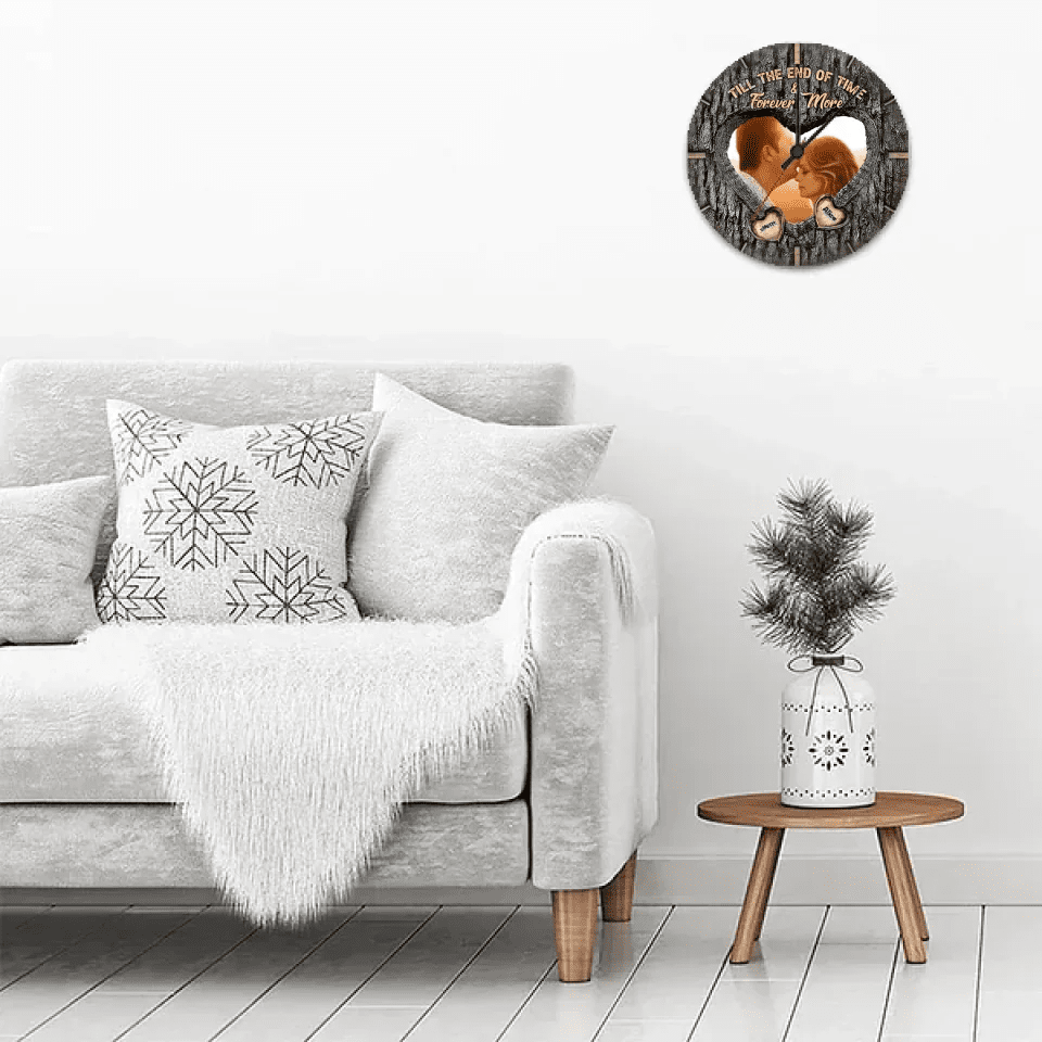 Till The End Of Time & Forever More - Personalized Husband And Wife Wall Clock 736262 - DiyGiftly