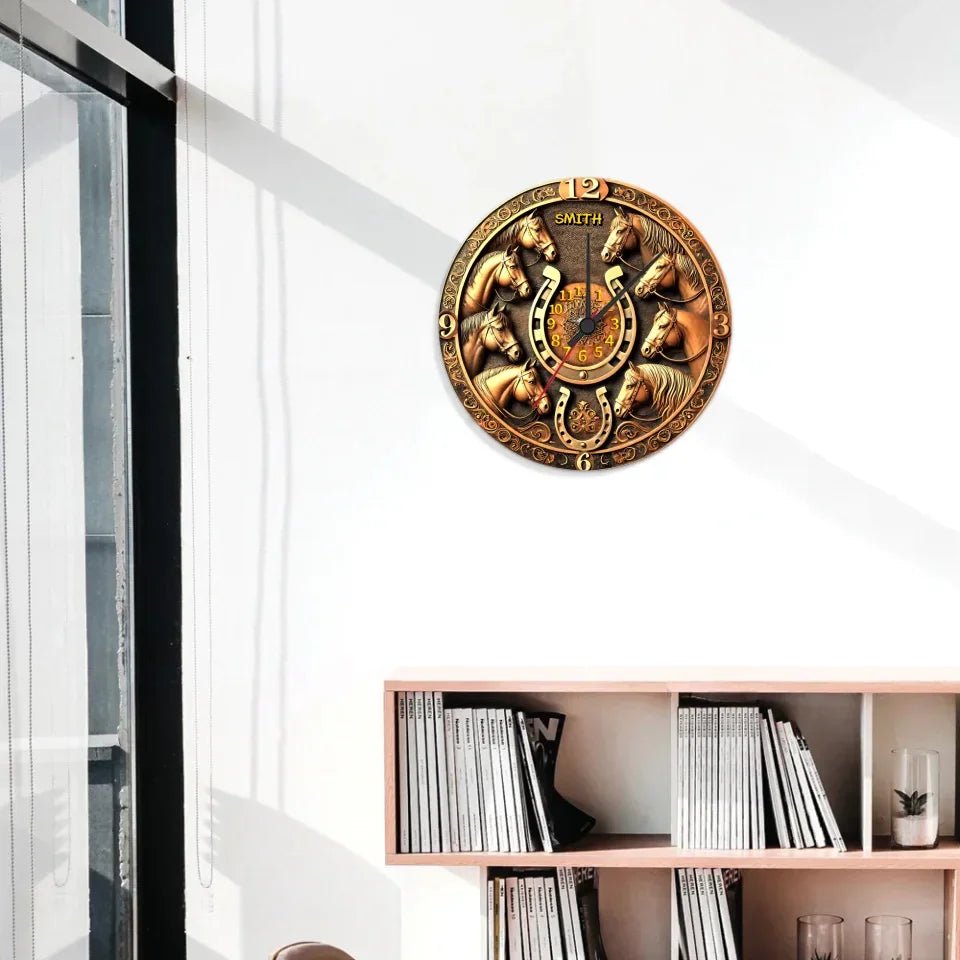 custom name wooden wall clock keepsake as a new home gift