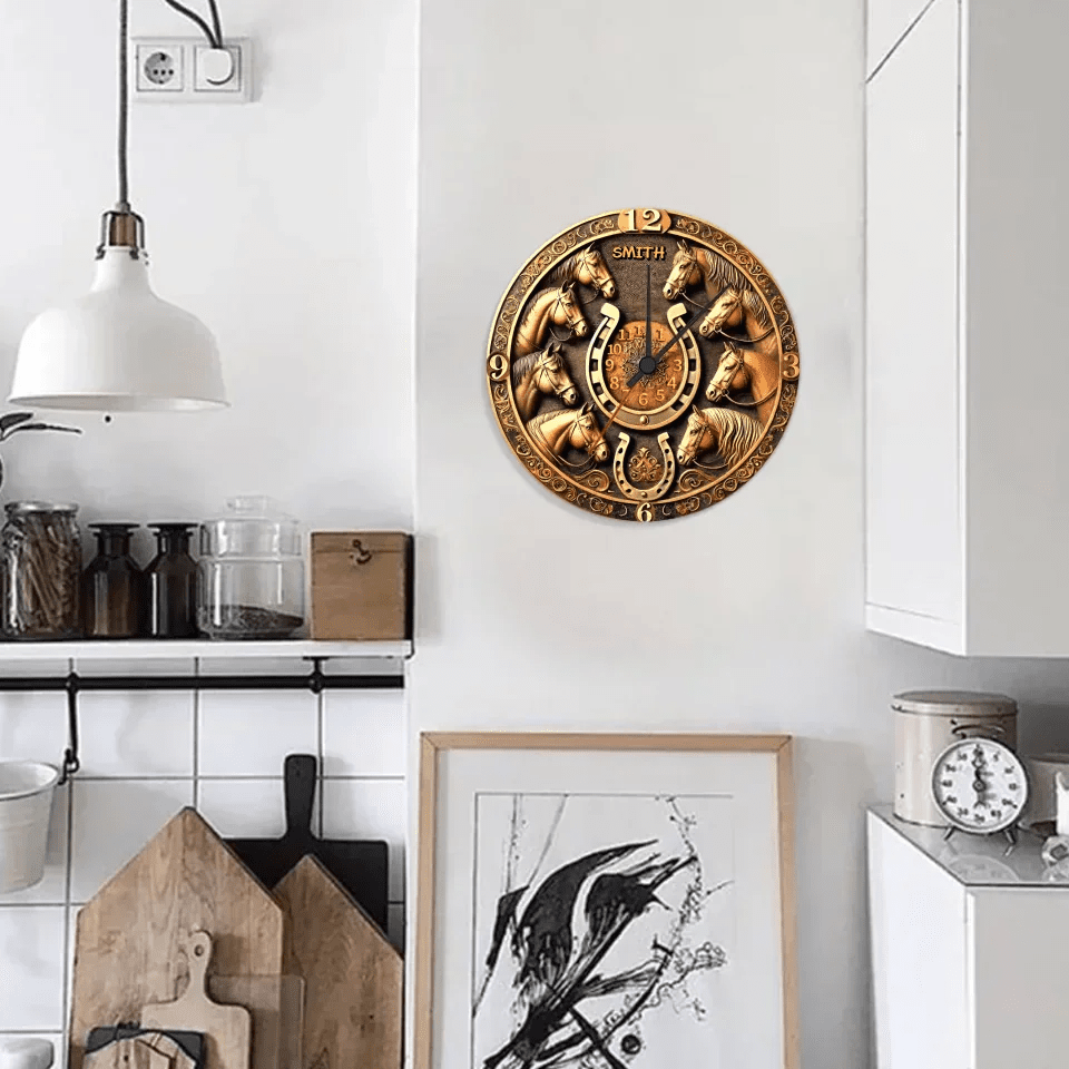 custom name wooden wall clock as a christmas gift