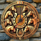 custom name wooden wall clock for living room decor