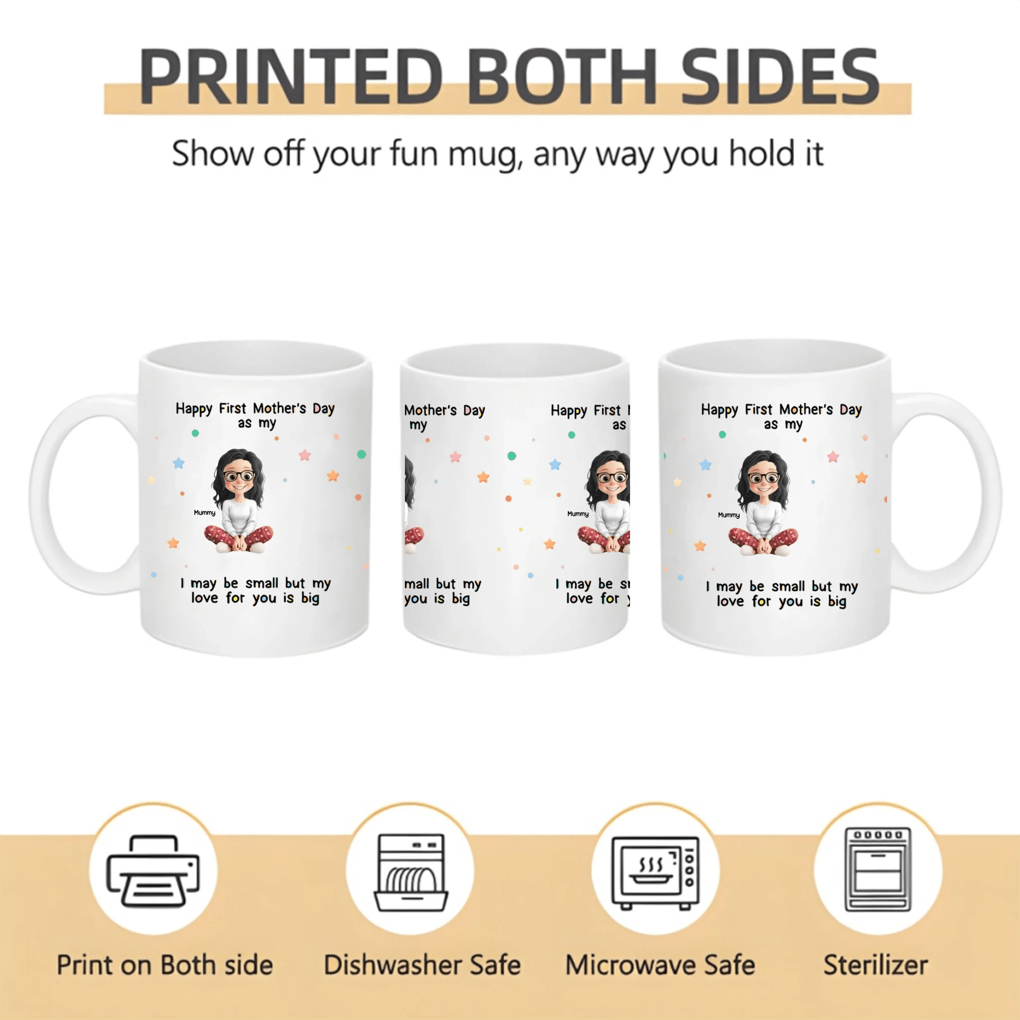 "Tiny Hands, Endless Love" – Personalized Baby Shower Mug – Custom Gift for New Moms, New Dads & New Parents, Cute Keepsake for Gender Reveal & Newborn Celebration 1156696 - DiyGiftly