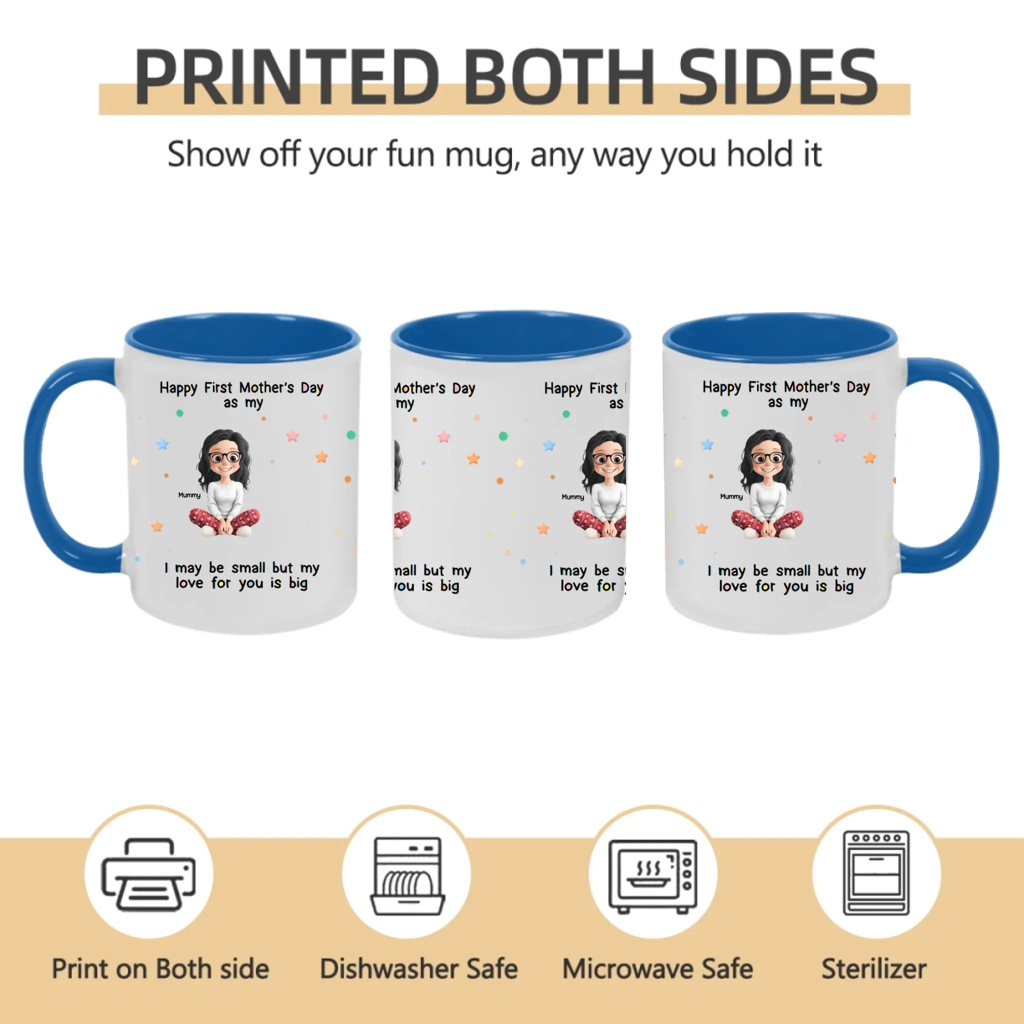 "Tiny Hands, Endless Love" – Personalized Baby Shower Mug – Custom Gift for New Moms, New Dads & New Parents, Cute Keepsake for Gender Reveal & Newborn Celebration 1156696 - DiyGiftly