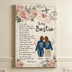 canvas unframed bestie canvas personalized design wall art