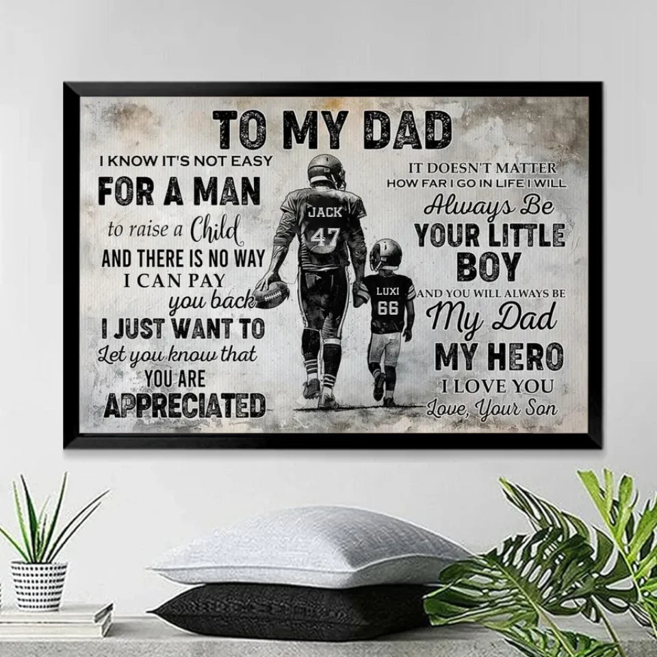 to my dad personalized football poster gift for football lovers 746575 custom gift for dad personalized gift