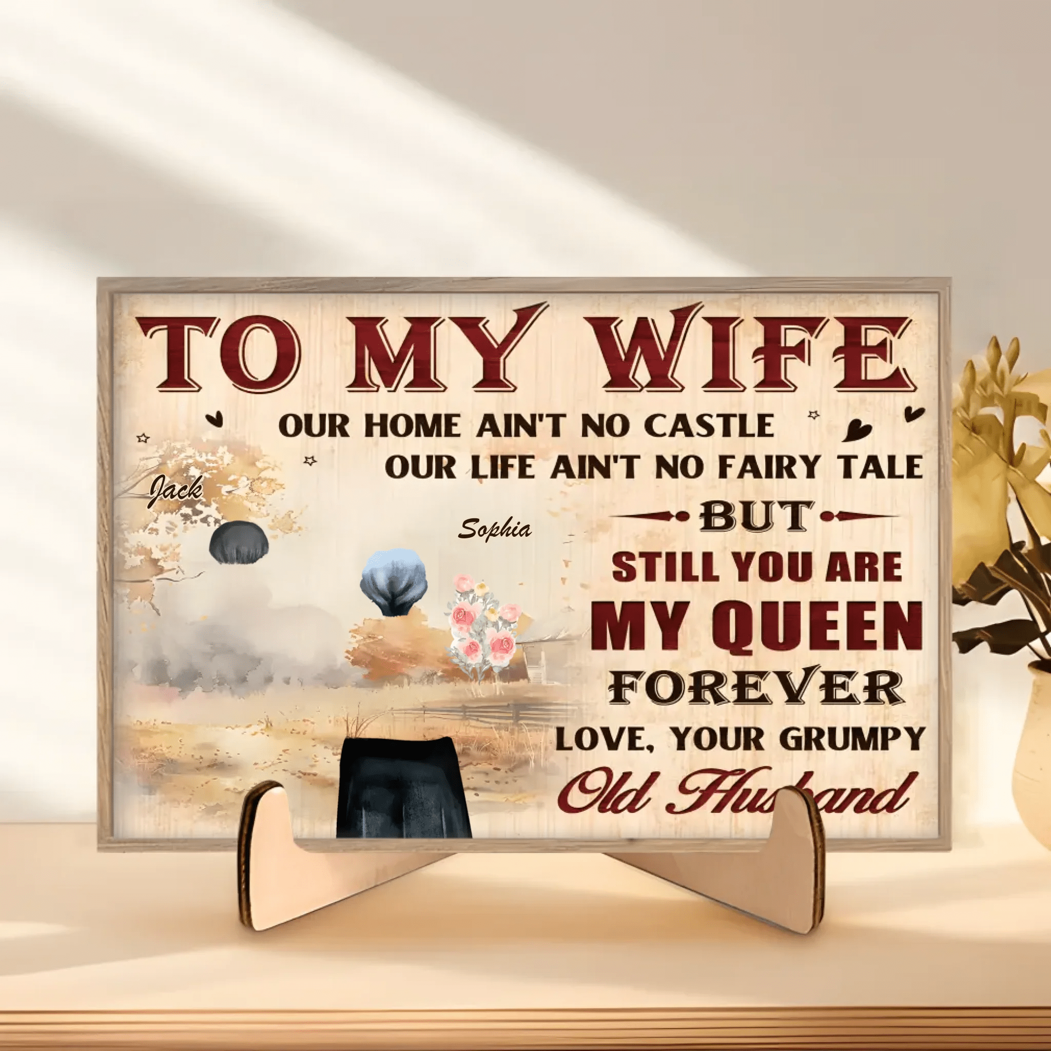 To My Queen - Personalized Custom 2 - Layer Wood Plaque 748378 - DiyGiftly