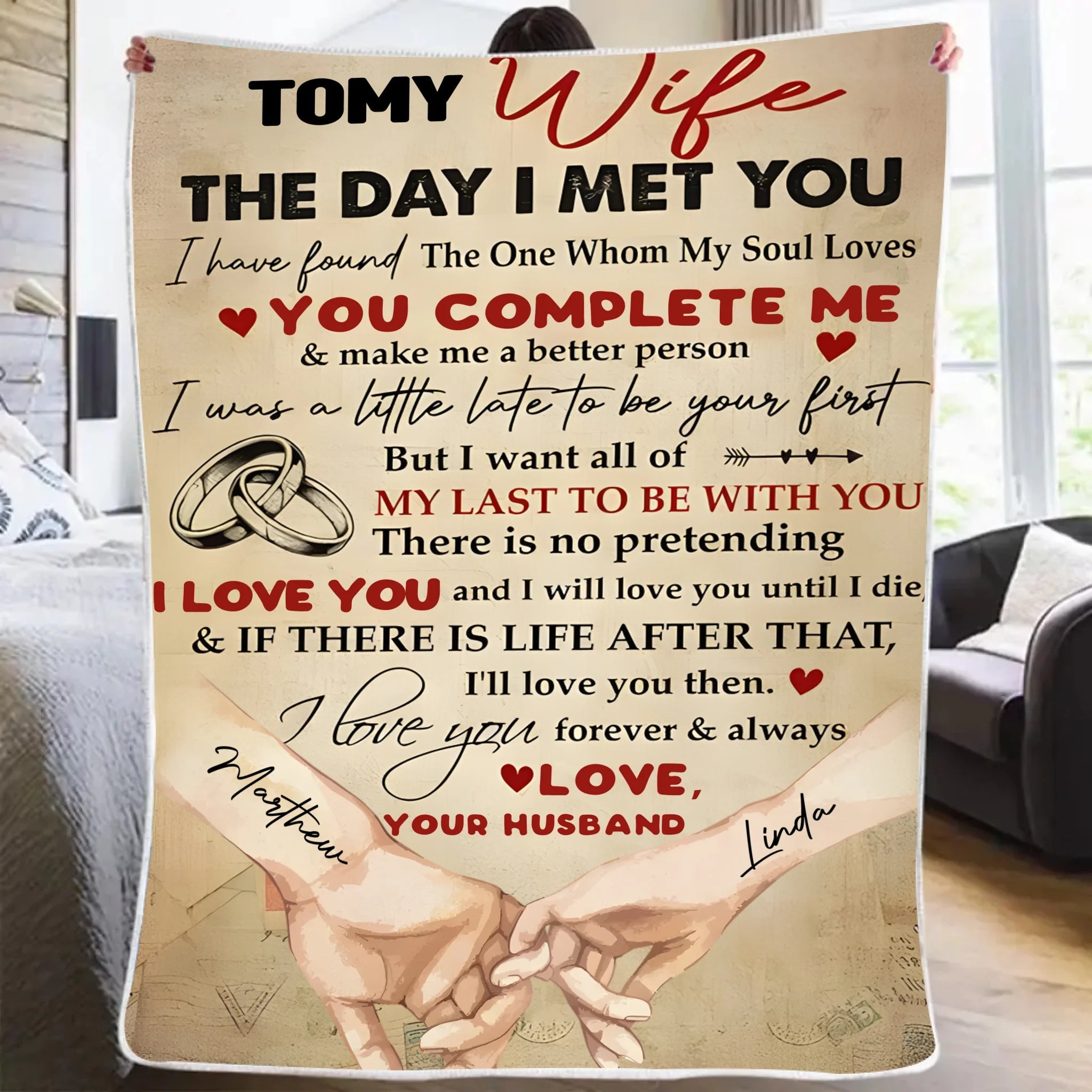 To My Wife The Day I Met You - Personalized Blanket 742532 - M - DiyGiftly