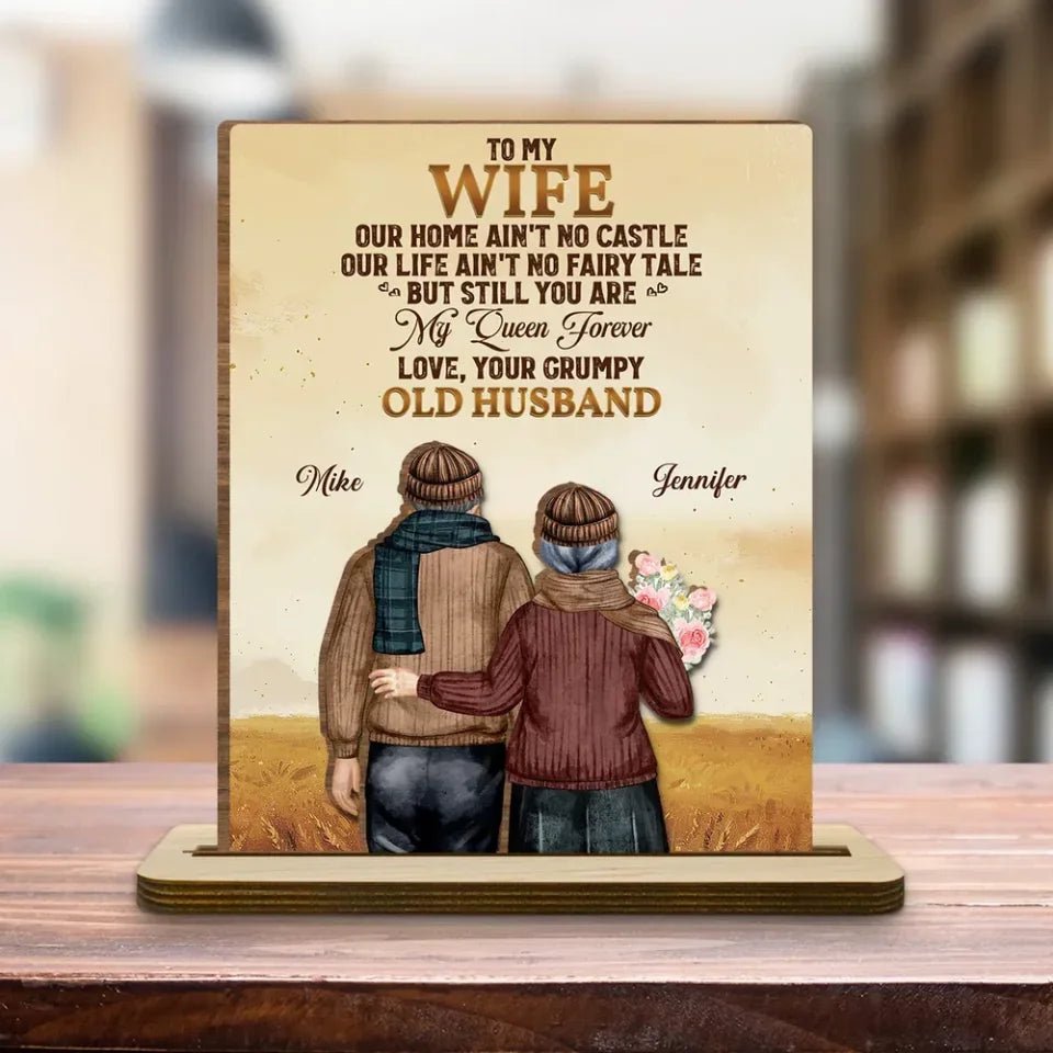 my wife my queen forever personalized wood plaque with custom details meaningful wall decor