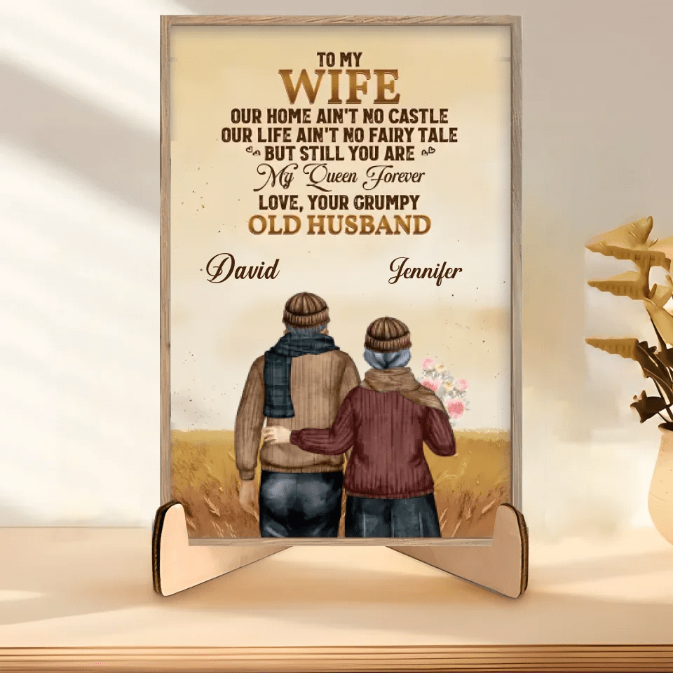 my wife my queen forever custom wood plaque for grandparents cherished family keepsake
