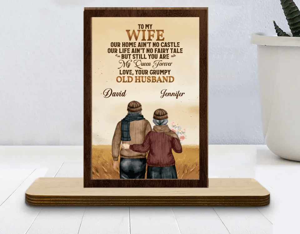 personalized wood plaque gift with my wife my queen forever sentimental home decor