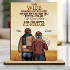 wood plaque featuring my wife my queen forever and custom details heartfelt gift