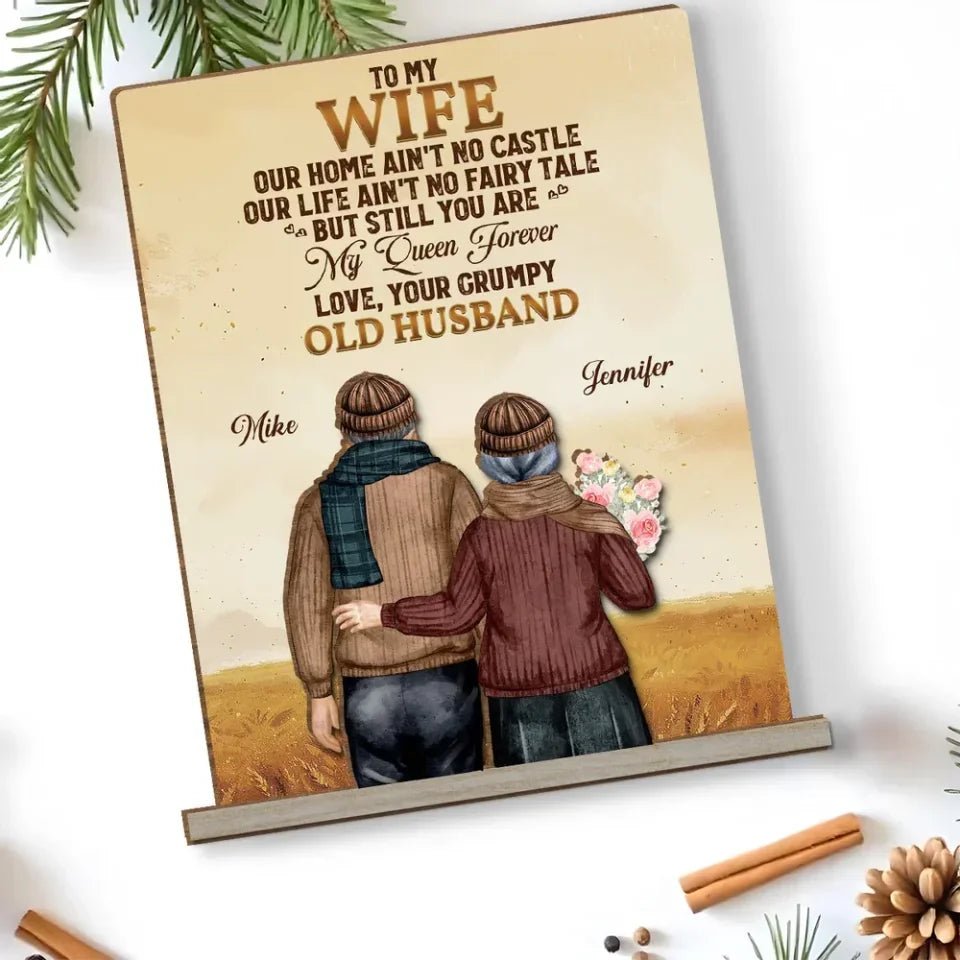 meaningful my wife my queen forever wood plaque gift with custom details family memory display