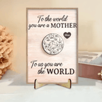 To Us You Are The World Mother's Day Gift - Personalized Wooden Plaque 734610 - 734612 - DiyGiftly
