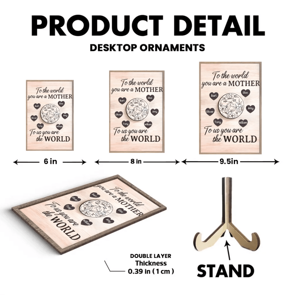 To Us You Are The World Mother's Day Gift - Personalized Wooden Plaque 734610 - 734612 - DiyGiftly