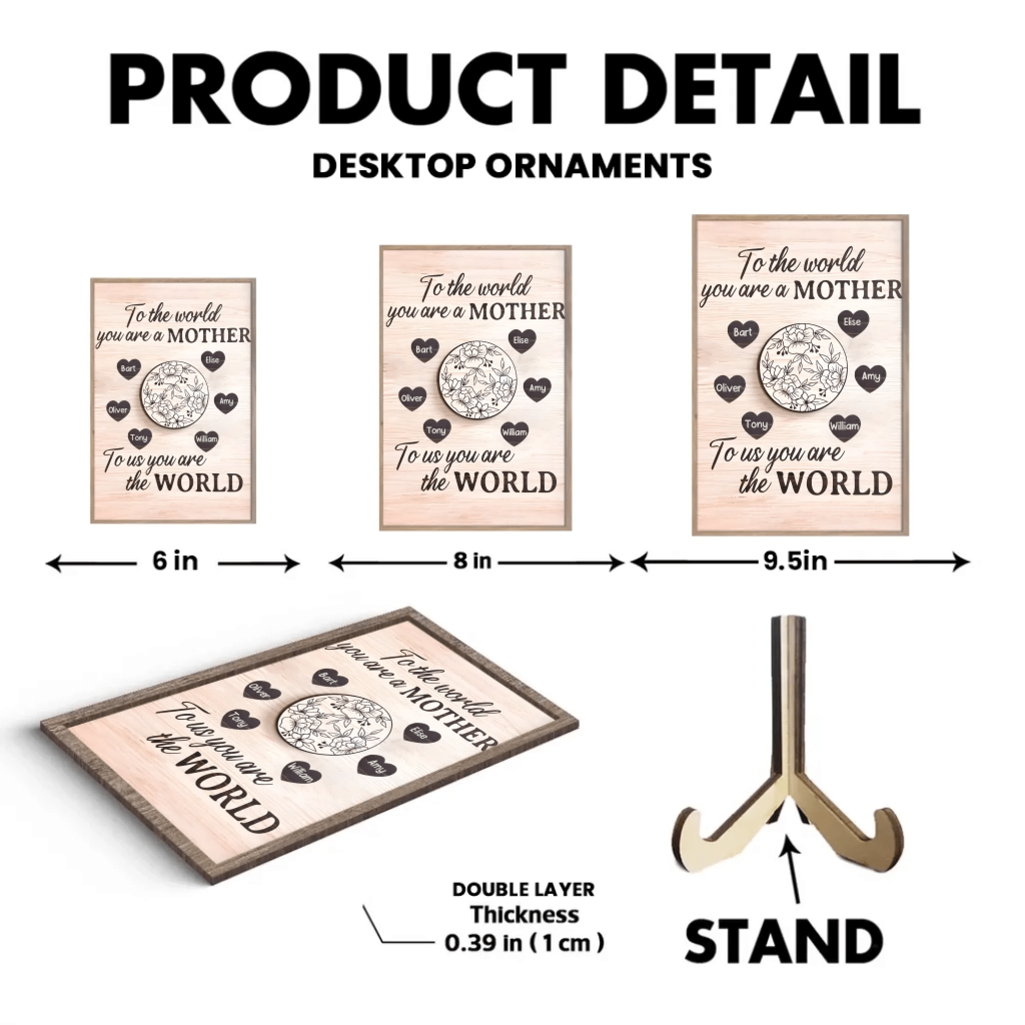 To Us You Are The World Mother's Day Gift - Personalized Wooden Plaque 734610 - 734612 - DiyGiftly