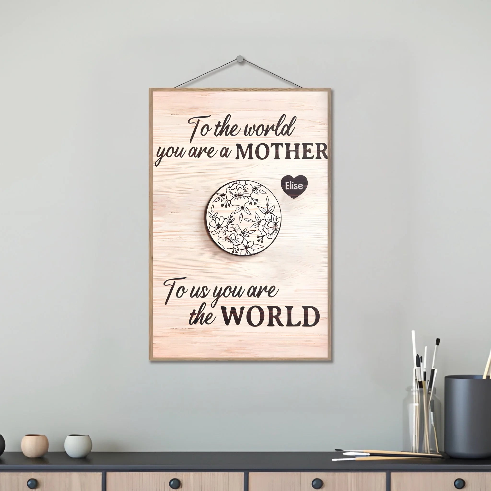 To Us You Are The World Mother's Day Gift - Personalized Wooden Plaque 734610 - 734612 - DiyGiftly