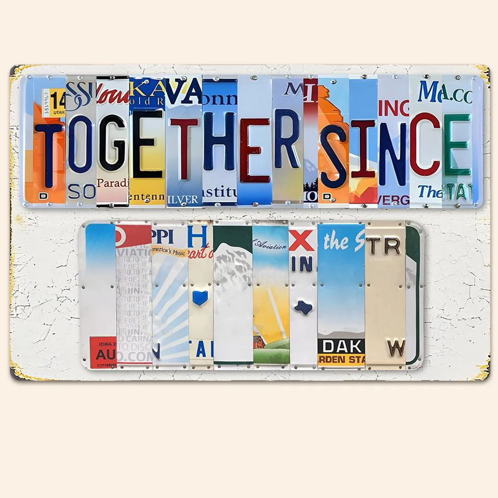 Together Since - Personalized Couple Cut Metal Sign 736340 - 736367 - DiyGiftly